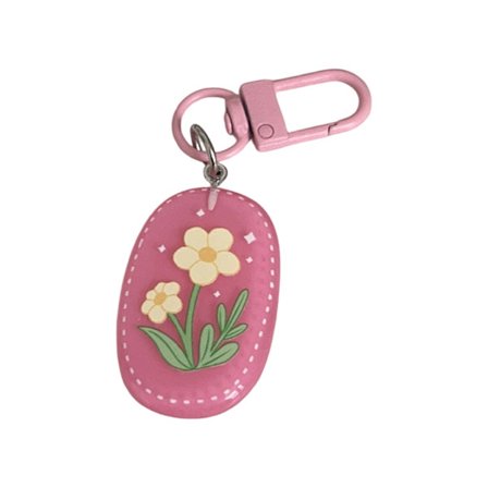 Kunstnerisk oval blomsternøkkelring, harpiks laget tilbehør, allsidig stylingfølge, perfekt for å gi gaver til kjære, sesongbasert sjarm