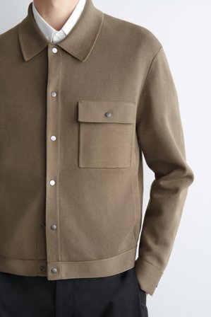 COS Men's Giacca In Maglia Di Cotone in Marrone