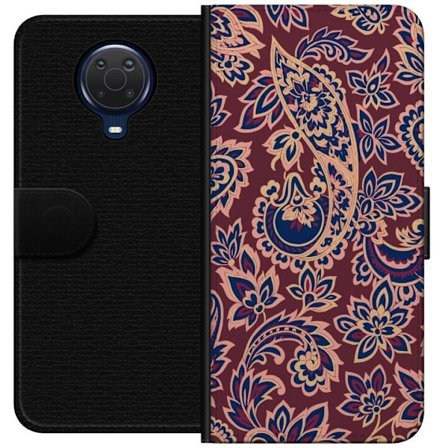Kompatibelt Plånboksfodral till Nokia Nokia G20 Paisley boho mönster indiskt mönster vintage blommor orientaliskt ornament retro textiltapet design