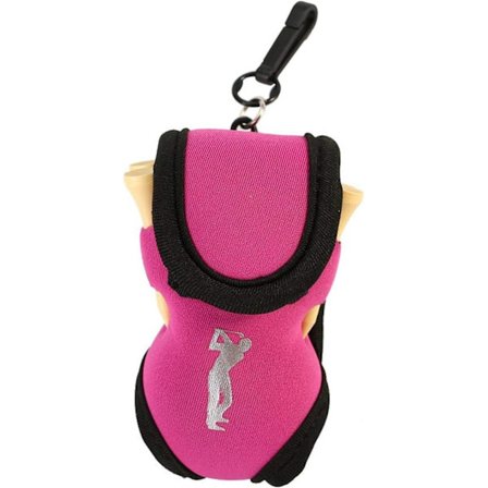 Rosa - Golfbollsskydd, Golf Tee Bag, Golfboll och Tee Drickpåse med 2 Golfbollar och 4 Golf Tees (Slumpmässig Färg), Golftillbehör Set för Golf