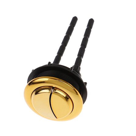 Dual Flush Toilettank Guld 48mm/58mm knap rund toilet