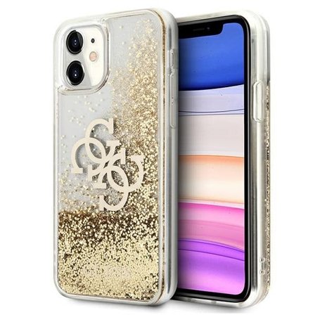 Guess 4G Big Liquid Glitter kotelo iPhone 11 6.1" / Xr - kultainen