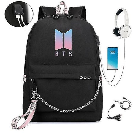 Bst's New Chain Shoulder Bag With The Same Style Of Men's And Women's Backpack Usb Charging Week Student Side Schoolbag Tide-1