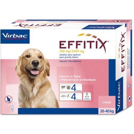 Effitix Spot-On Soluzione 24 Pipette 4,40ml 268mg + 2.400mg Cani