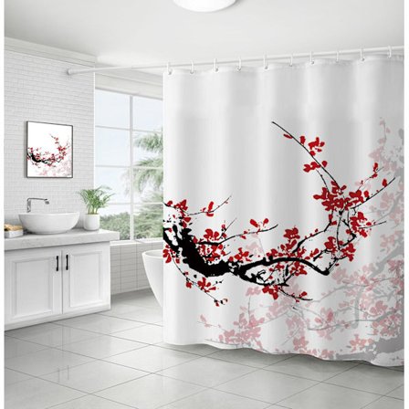 Luonnon suihkuverho, 180 cm x 180 cm, taidetyyliset linnut -