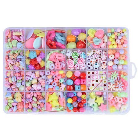 Barns DIY-perler, kreativt perlekunsthåndverksett Smykkeverkstedet lager armbånd Halskjede 24 typer (vårfarge)