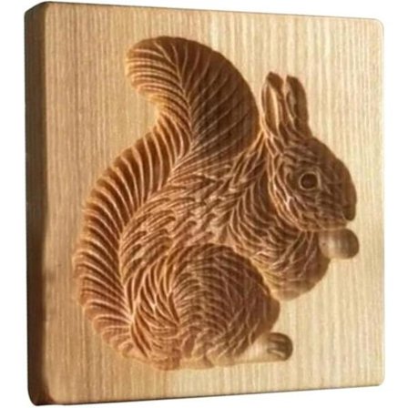 Kakeformer i tre, 3D-pressgraverte detaljerte bakeformer, morsomme dyre-julekakebakeutstyr for hjemmet, bakeri