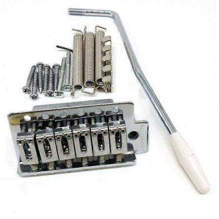 Gitarrdelar Tremolobro Steel Sadel Krom Enkelt Rocker Tremolo Elgitarrbro Guld S