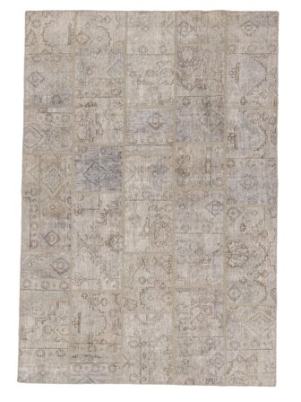 Hand Knotted Persian Patchwork Rug 165X240 Orange/Dark Grey