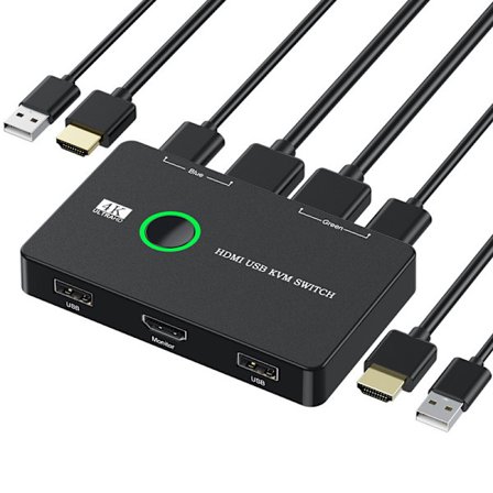 KVM HDMI-kompatibel Switch 2-Port Boks USB HDMI-Switch