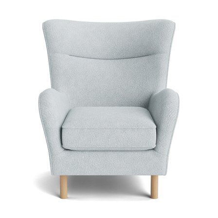 Lumo Lænestol - Aragon Krystal Blå - Komfortabel & Elegant - Størrelse: 83x83x99cm - Perfekt til afslapning i stuen eller soveværelset