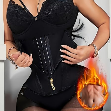 Dobbeltlags Forstærket Mavekontrol, Justerbar Dame Multi-Ben Støtte Formende Taljetræner med Ekstern Lynlås og Internt Knapdesign