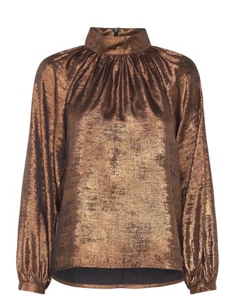 Slelvie Ronya Blouse Tops Blouses Long-sleeved Gold Soaked In Luxury