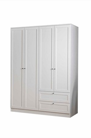 Hanah Home - Garderobe Terra 4 Doors - Hvit - Garderobeskap & klesskap - Fra Homeroom