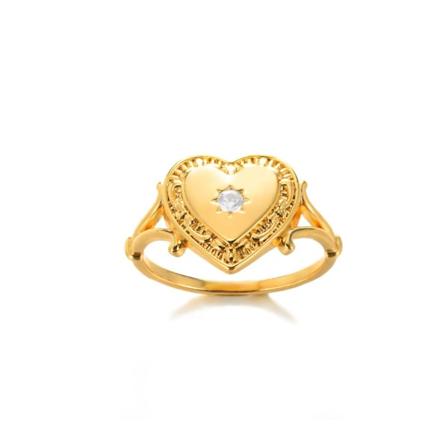 Romantiska Hjärt Ringar För Kvinnor Tjej Bröllop Smycken Strass Polaris Star Forever Love Rings Förlovningsgåvor JZ4924G 17mm diameter