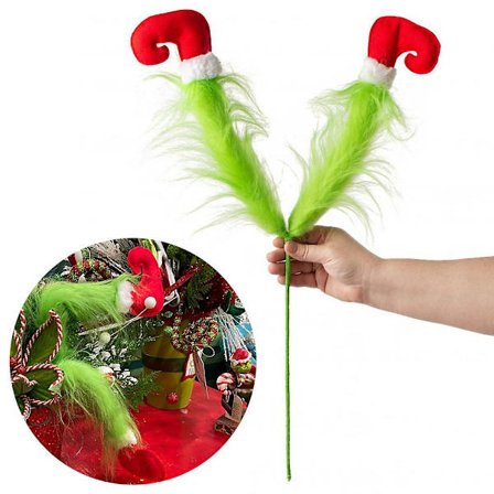 Grinch Julefest Dekorationer Sjov Tyv Grinch Falske Ben Juletræ Top Ornamenter Gaver