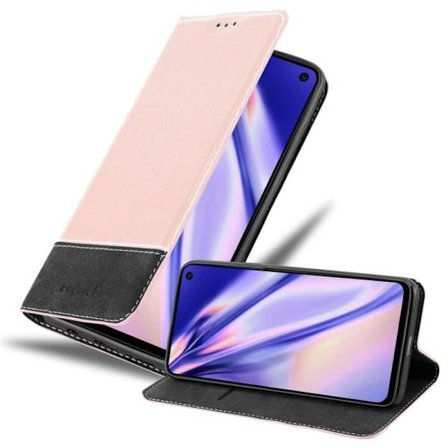 Fodral till Samsung Galaxy S10e Skal i ROSA SVART Fodral Skal Skydd magnetisk stängning stödfunktion