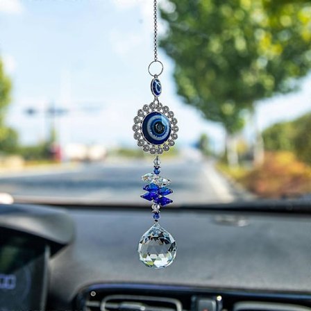 Krystallengel Solfanger med Feng Shui Tyrkisk Blått Onde Øye Beskyttelse og Lykkebringende Gave