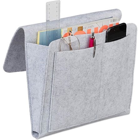 Lysegrå - 32*20*10cm, senglomme, filt, kan hænges, 5 rum, sofas opbevaring