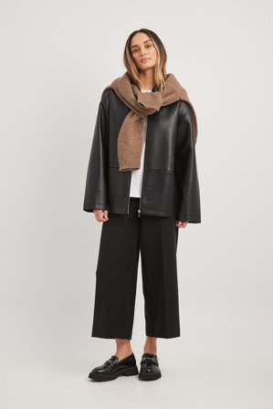 NA-KD - Culottebukse med middels liv - Kontorklær - Svart - EU 36