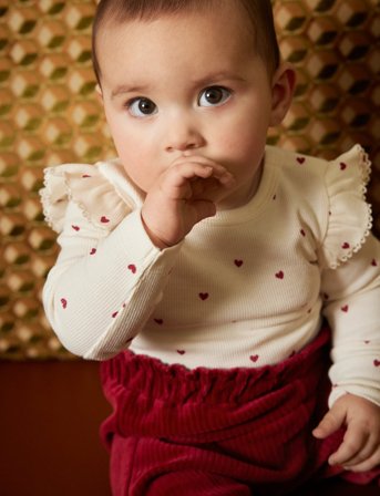 Minymo Pants Velour - Red - 56