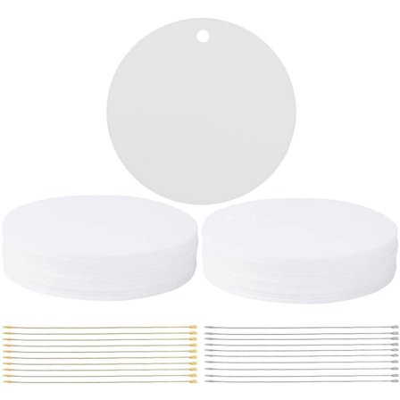 20 stk sublimering ornament blanks 3 tommers juleornament blanks med tau DIY blanks akryl ornamenter