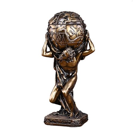 Græsk Titan Atlas Skulptur Statue – Mytologisk Resin Figur, der Holder Globus, Klassiske Ornamenter til Restaurant, Bar eller Entréindretning, 