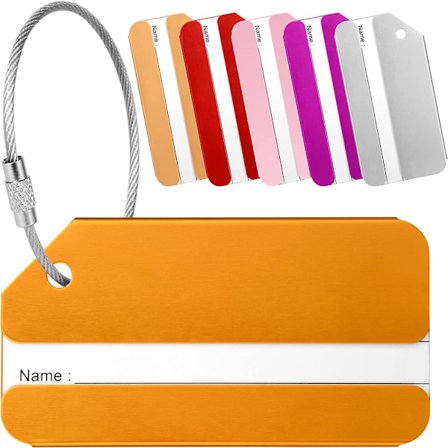 6 stk. Koffertmerker Koffert Bagasjemerker Koffertmerker med Adresseskilt, Koffertmerke Koffert Skilt med Rustfri Stålkabel for Bagasje