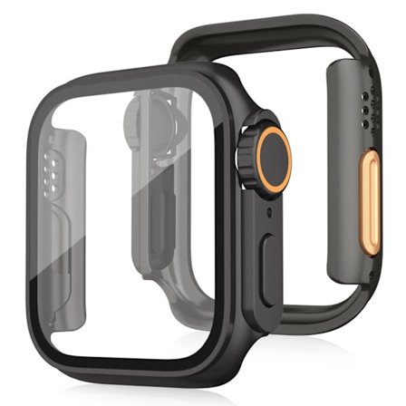Bumpresistent Watch Case Apple Watch Series 6 5 4 SE (2022) SE (2023) SE 40mm Smartwatch Cover med hærdet glasfilm - Sort