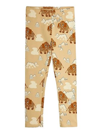 Mini Rodini Mammoth Aop Leggings - Beige - 92/98
