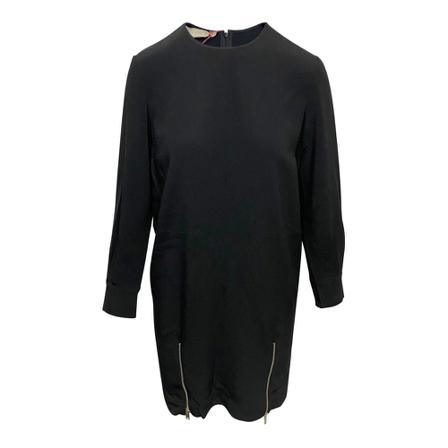 Stella McCartney Pre-owned Knee-Length Zipper Detail Kjole in Rayon Sort, Dame
