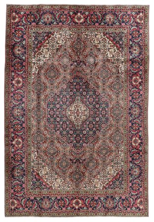 Täbriz Teppich Orientalischer Dunkelrot/Braun (Wolle, Persien)