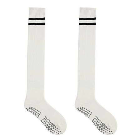 Knähöga tåfria långa halkfria strumpor - Anti-halk vita KLB