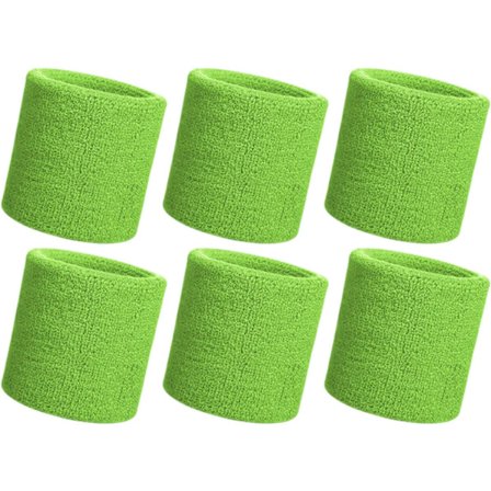 6 stk. grønne armbånd til sport, absorberende sportbånd til fotball