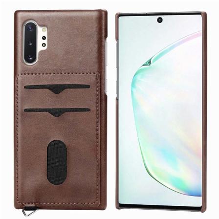 Elegant Skal med Kortfack - Samsung Galaxy Note10 Plus Brun