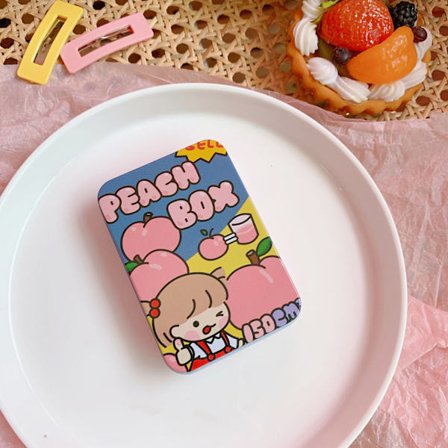 Lille rektangulær metalæske til smykker, hårnåle, slik, øreringe og tilbehør, ferskenfarvet