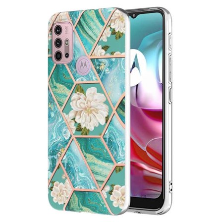 Marmormotiv Motorola Moto G10 / Motorola Moto G20 / Motorola Moto G30 skal - Blå Blommor