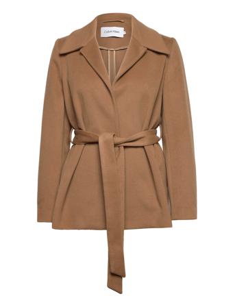 Lightweight Wool Jacket Uldjakke Jakke Brun Calvin Klein