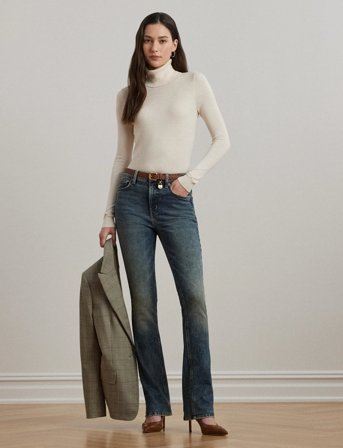 Lauren Ralph Lauren Silk-Blend Turtleneck Sweater - Cream - XL