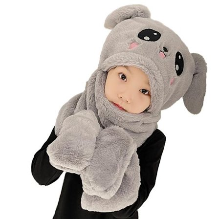 Vinterlue med skjerf, plysj, nyhet, dyrelue