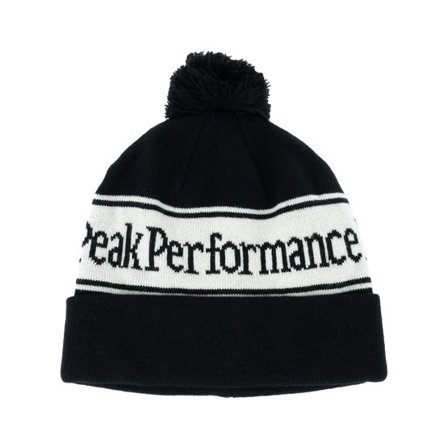 Peak Performance - Svart pom Beanie - Pow Hat Black/Vintage White Pom @ Hatstore
