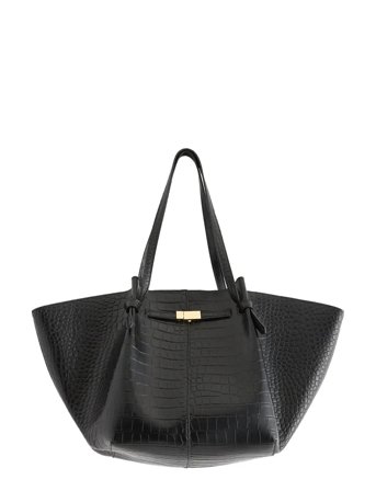 Lindex Bag Tote Elsie Croco - Black - ONE SIZE