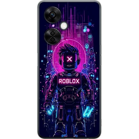 Kompatibel Mobilcover til OnePlus Nord CE 3 Lite Roblox Cyber Core Kraftfuldt digitalt Roblox-design med lilla lys og futuristisk baggrund
