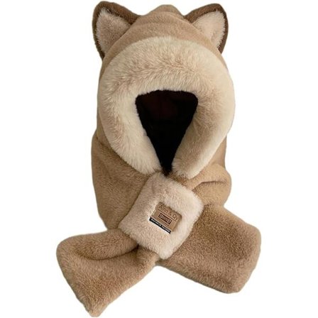 Plysj Hettegenser Skjerf Kostyme Hatter Lue Bedårende Ørevarmere Lue Dyrehatt Vinterhatt Skjerfsett for Riding Utendørssport