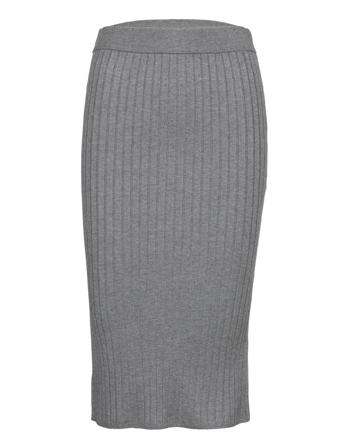Vicomfy Rib Knit Skirt/Su/Pb Grey Vila