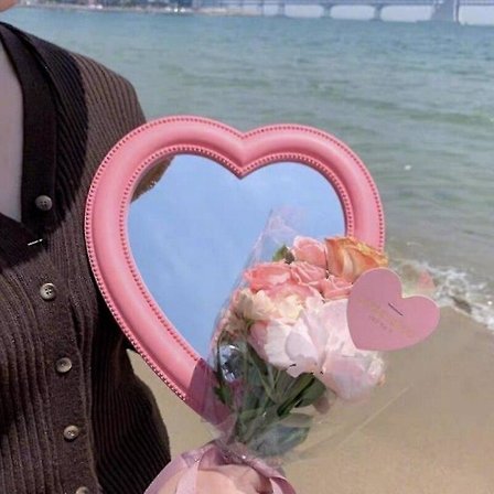 Pink Love Spejl til Bord og Væggen - Dobbelt Brug Makeup Spejl