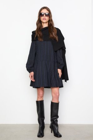CAMILLA PIHL - Margot Dress - Navy Check Size40