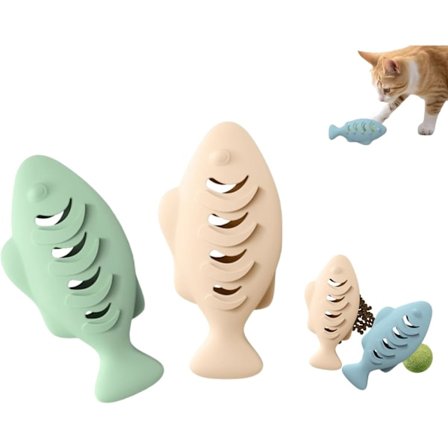 Nyt kattelegetøj, selvunderholdende kattelegetøj, tilsat katteurt, holdbart, tygbart, tandrensende kæledyrslegetøj til katte.