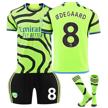 2023-2024 Arsenal Borte Barn Fotballsett med Strømper nr 8 Ødegaard Z