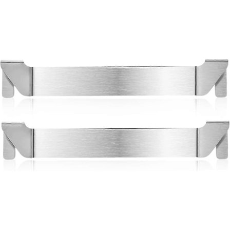 2 stk. Blackstone stekebord, brakettklemme for bruker av rustfritt stål, feste på kant grillspatelholder (sølv)